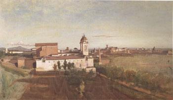 Jean Baptiste Camille  Corot The Church of Trinita dei Monti Seen from the Villa Medici (mk05)